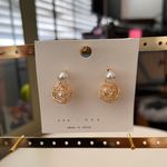925 Silver Plated Pearl Earrings Photo 1