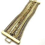 Stella & Dot  Phillipa Statement Bracelet Wide width Layering Gold tone Photo 5