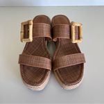 J. McLaughlin  Fleur Cuoio Bamboo Buckle Espadrille Platform Slip on Wedge Sandal Photo 1