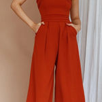 Saints + Secrets Saints‎ + Secrets Strapless Wide Leg Jumpsuit Size Medium NWT Photo 0