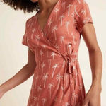 Marine layer  Emlyn Midi Wrap Dress Hemp Blend Palm Print Bruschetta Sz M Coastal Photo 0