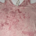 Moral Fiber Pink Tie Dye V-Neck Cold Shoulder Top Small NWT Photo 3