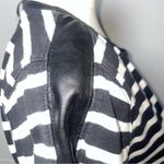 J.Crew Striped Faux Leather Trim Top Medium Photo 5