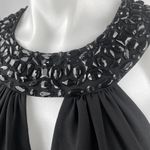 White House | Black Market  Black Beaded Jeweled Sleeveless Maxi Gown Tank Dress 10 Photo 3