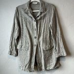 J Jill Shirt Jacket Linen Lagenlook Beige Hippie Boho Art Teacher Minimalist vtg Tan Size 8 Photo 4