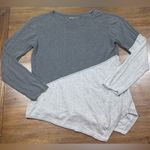 prAna  Women’s Size L Color Block Gray Pullover Organic Cotton Sweater Photo 0