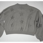 Simply Southern Gray Star Sweater cropped Long Sleeve Crew Neck Women's M NWT Photo 6