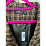 Pretty Little Thing Jacket Womens 26W Rust Plaid Checked Oversized Blazer Photo 5