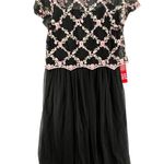 Candalite Dress 1X Black Pink Embroidered Floral Mesh Classic Formal Whimsygoth Photo 1