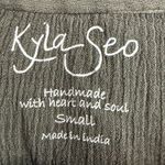 KYLA SEO | Dark Sage Green Embroidered Cotton Gauze Boxy Blouse | Size Small Photo 6
