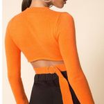 superdown Iris Cutout Back Orange Long Sleeve Knit Sweater Size Large Photo 2