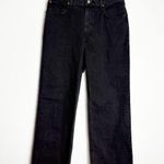 Abercrombie & Fitch High Rise 90s Relaxed Jean Size 10S Faded Black Raw Hem Photo 3