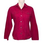 Chico's NWOT Chico’s Dark Pink Magenta Jean Denim Jacket Photo 1