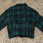 HYFVE Green & Black Plaid Button Down Blouse Photo 8