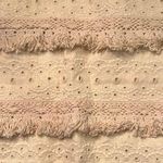 HD in Paris Anthropologie  Ivory Linen Tiered Fringe Eyelet Lace Boho Skirt Sz 12 Photo 5