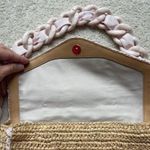 Pamela Munson Las Olas Raffia Shoulder Bag Pink Ribbon Strap Purse Straw Photo 4