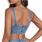 Denim Corset Crop Top Blue Size XS Photo 2