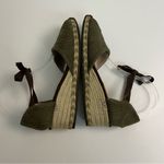 UGG  Sandals Delmar Wedge Espadrille Ankle Textured Sherpa Toe Bed Olive Green Photo 6