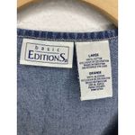 Denim Vest L Floral Embroidered Floral Butterflies Granny Cottage Button Tie Blue Size L Photo 5