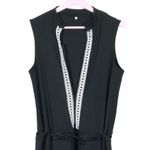 Vintage Deep V Sleeveless flare leg jumpsuit Medium Black Photo 2