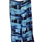 Natori Blue Abstract Lounge Swimwear Medium Pants Drawstring Cotton Photo 1
