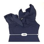 Lulus  Forever Ruffle One Shoulder Trumpet Dress Navy XL Sexy Cruise Date Night‎ Photo 8
