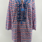 Vineyard Vines 100% cotton embroidered blue pink swim cover up size large Photo 0