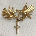 Dove Vintage GIUSTI  and Cross Gold Tone Brooch Photo 0