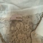 Ecru  Streep Patchwork Embroidered Shirt Photo 4