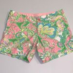 Lilly Pulitzer  Chin Chin Callahan Flat Front Shorts Golf Pink Green Elephants 2 Photo 0