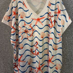 Anchor and seashell print blouse size 5XL • cute for a cruise or beach vacation Photo 0