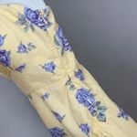 Forever 21  Dress Milkmaid Yellow Cream Floral Size Small Mini Tie Straps Shirred Photo 13