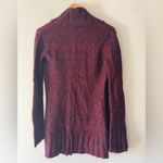 Free People  Y2K Tag Burgundy Open Cardigan Sweater Mohair Wool Blend Photo 2