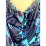 Maxine of Hollywood Size 4 Swimsuit One Piece Ruche Detail V Neck Shelf Bra Blue Photo 4