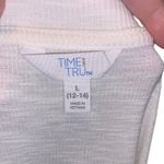 Time And Tru White 1/2 Button-Down Short Sleeve Shirt Ribbed Photo 5