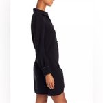 Cinq à Sept Cinq a Sept Gaby Tie Front Shirt Dress Womens 6 Black Mini Button Front Photo 3