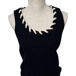 St. John  Black Knit sleeveless top Lace Neck Detailing Petite Photo 0