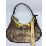 Cole Haan Leather Crossbody Brown Gold Customized Photo 6