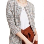 Anthropologie  DOLAN Left Coast Full Zip Grey/Ivory/Brown Tweed Cardigan Sweater Photo 0