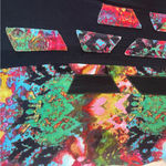 Parsley & Sage Artsy Patchwork Stripe Boho Jersey Dress Women’s Size Medium Black Photo 13