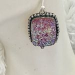 Silver aura Quartz druzy earrings Photo 11