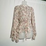Blush Noir Floral Print Women's Blouse Photo 3
