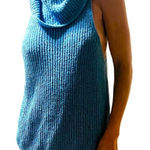 Free People Free‎ People Beach Skyscraper Cowl Neck Knit Tank Top M Blue Photo 0