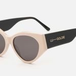 Anthropologie LU GOLDIE Cat Eye Milou Sunglasses in Almond NWT Summer Black Photo 1