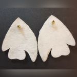 New Large Beaded Fish Earrings For Pierced Ears White Photo 2