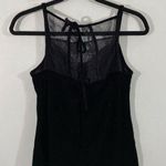 BCBGeneration BCBG Generation Black Velvet Lace Cutout Back Tank Size S Fairycore Whimsygoth Photo 0