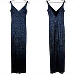 Sorella Vita Navy Blue Sequin Maxi Dress V-Neck Sleeveless Bridesmaid Guest 8 Photo 1