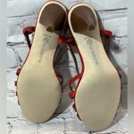 Liz Claiborne "Amelia' Heeled Sandal Red Snakeskin Pattern-7 Photo 6