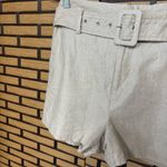 Nine West Tan Shimmer Belted Shorts Size XS Photo 3