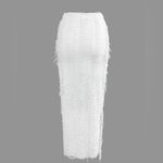 Micas Distressed V-neck Cap Sleeve Crop Top And Slit Maxi Skirt Set Photo 4